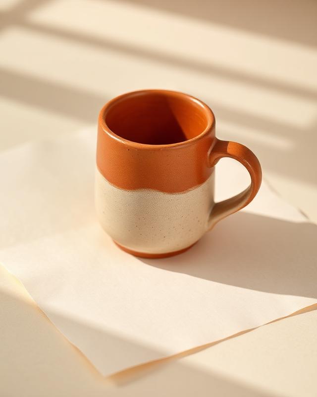 Terracotta stoneware mug